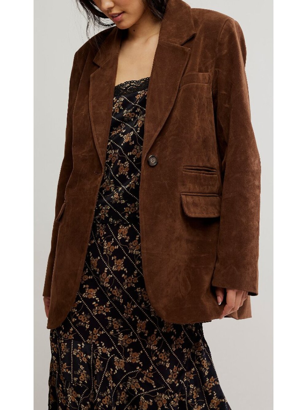 Free People Oversized Brown Blazer - Picture 4 of 13